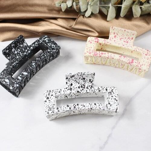 Korean Style Fashion Women Girls Hair Claws Hair Clips Headwear Plastic Big Size Women Hair Accessories Splash Ink Hair Grab