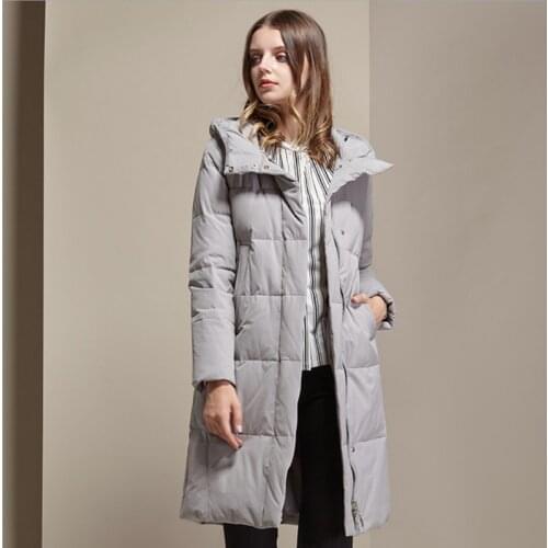 Winter long Jacket Women 90% White Duck Down Coat grey Parka Thick Warm Hooded Female Puffer Jacket Womens Clothes Snow Outwear