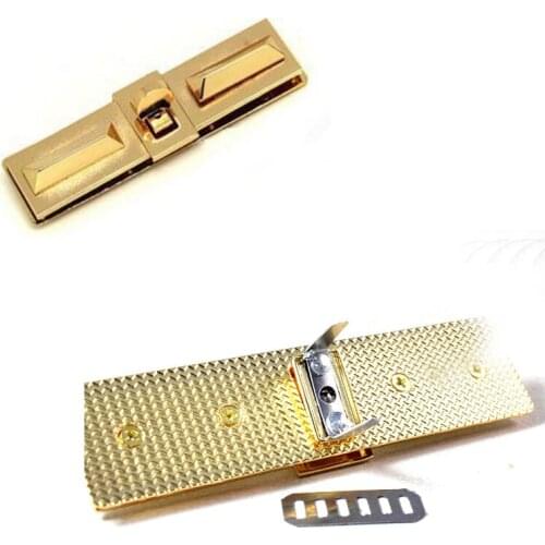 Gold Metal Rectangle Turn Lock, 97 mm x 27 mm Turn Lock, Metal Lock