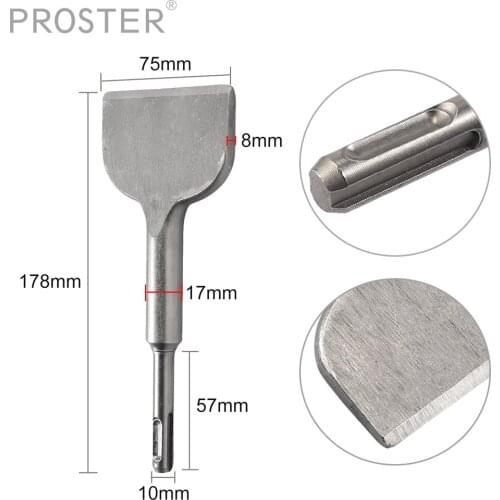 Proster Cranked Chisel Bit Power Tool Fitting Drill SDS Plus Drill Tiles Walls Floor DIY Tool 75mm * 178mm Professional Drill