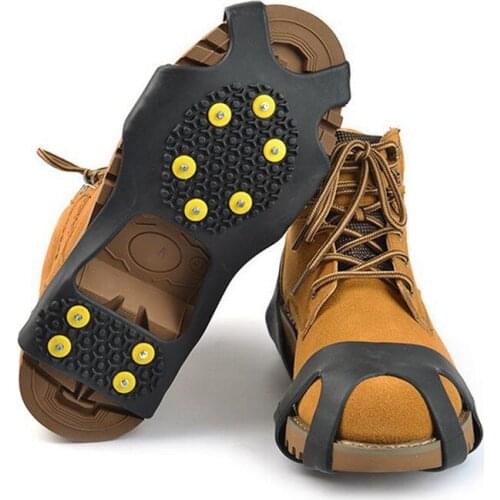 1pair Newest Walking Cleat Ice Gripper Anti Slip Ice Snow Walking Shoe Spike Grip Camping Climb Ice Crampon Ice