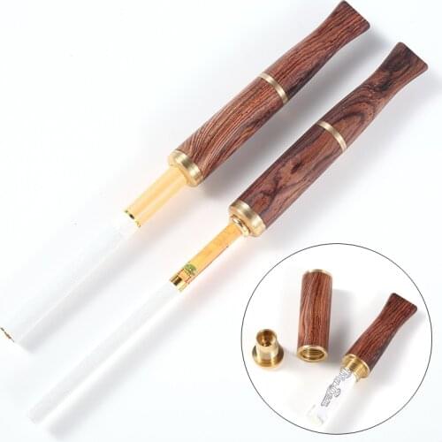 1 Pcs Clean Type Pipes Filter Smoking Pipes Ebony Wood Tobacco Pipe Smoke Mouthpiece Cigarette Holder for Ordinary Cigarettes