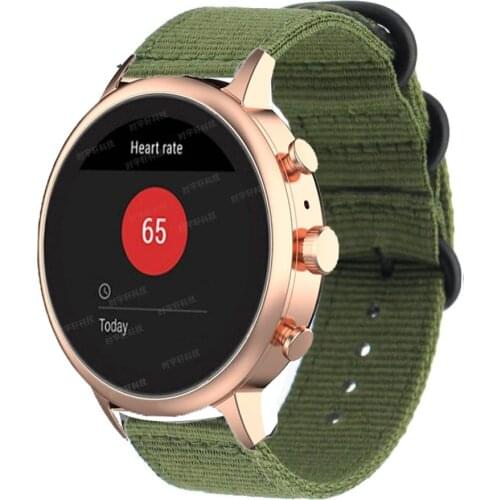 18mm Nylon Wrist Strap Waterproof Watch Band for Fossil Womens Sport/Charter HR/Gen 4 Q Venture HR/Gen 3 Q Venture Smartwatch