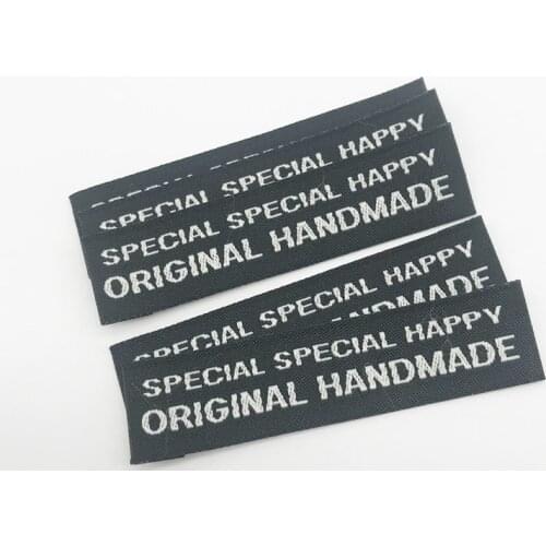 2 Options Sewing Handmade Labels for Clothes Original Handmade Tags for Clothing Woven Label for Bags Gift Hand Made Fabric Tag