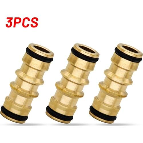 3PCS Solid Brass Hose Pipe Connector Double Male To Male 1/2" Hose Pipe Connector Quick Connector Female To Female Hose Ends