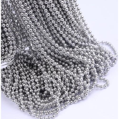 5meters/Lot Stainless Steel 1.5mm 2.0mm 2.4mm 3.0mm Ball Chain Bulk Diy Necklace Chains For Jewelry Making Accessories