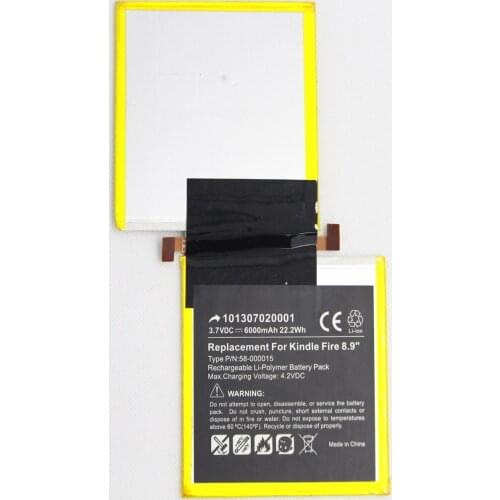 5pcs/lot ISUNOO 6000mah Tablet Battery for Kindle Fire HD 8.9" 3HT7G S2012-002 S2012-002-D 58-000015 Internal Replacement