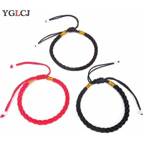 5pcs Fashion Simple Men And Women Suitable For Red Line Adjustable Ladies Bracelet Couple Bracelet