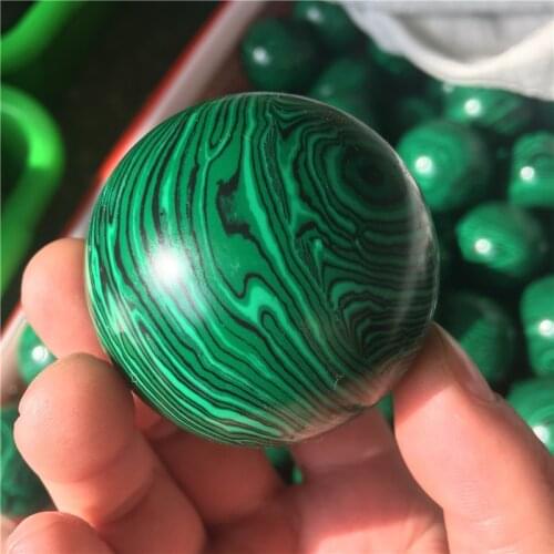 50mm hand carved malachite healing ball sphere for home decoration