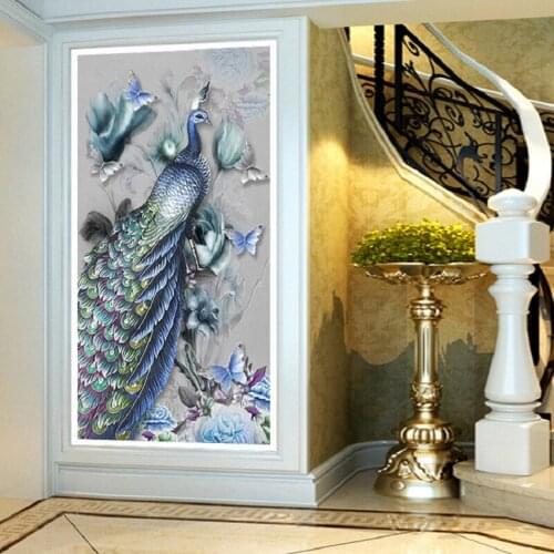 Round drill,Diamond Embroidery,Animal,Peacock,Full,5D,DIY Diamond Painting,Cross Stitch,Diamond Mosaic,Decor