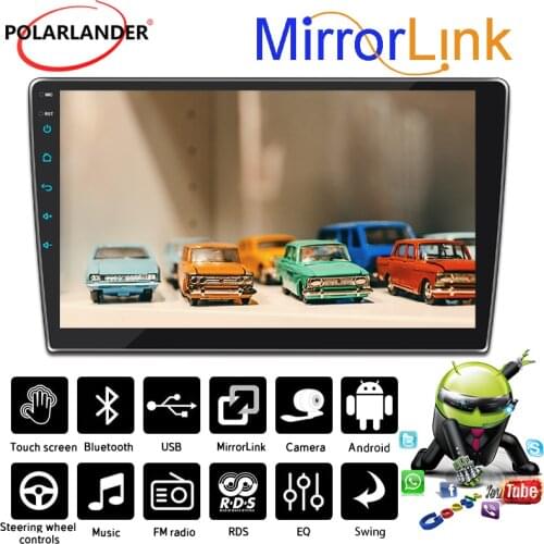 Android plug-in 10 Inch 1 Din Car Radio Multi-angle 2+16G Bluetooth USB Software FM Navigation Mobile Phone Interconnection FLAC