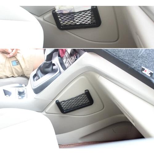 Car Back Rear Mesh Trunk Seat Elastic String Net Organizer Storage Bag Pocket Cage Auto Organizer Seat Back Bag Phone Holder