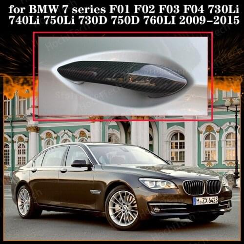 Car Styling Real Carbon Fiber Exterior Door Handle Cover Protextive Trim for BMW 7 series F01 F02 F03 F04 730Li 740Li 2009-2015
