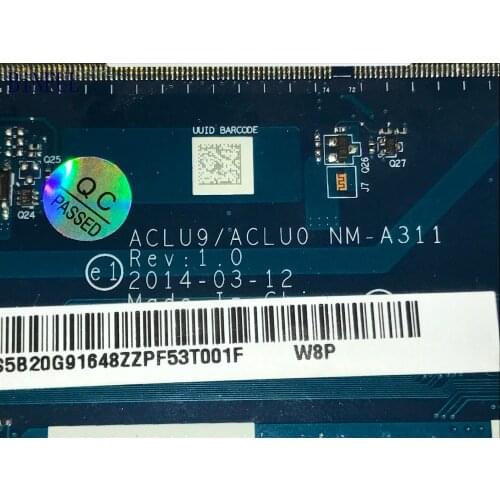 BiNFUL 100% NEW NM-A311 ACLU9 ACLU0 REPLACEMENT LAPTOP MOTHERBOARD FOR LENOVO G50-30 NOTEBOOK ( include cpu+video card )