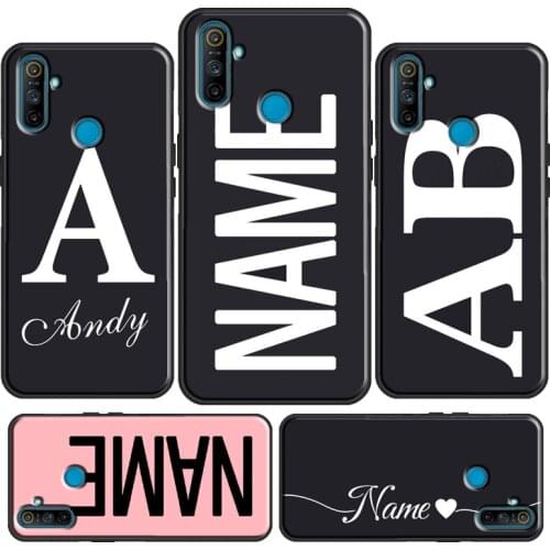 Personalised Name Initials For OnePlus 8 Pro 9 Pro 9R Nord 8T Phone Case For OPPO Realme GT Neo 6 7 8 Q3 Pro C3 C21