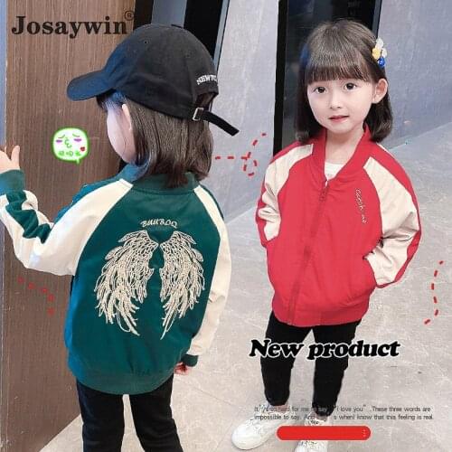 Spring Autumn Jacket Coats Baby Boys Girl Print Angel Parkas Jacket Coat for Girl O-Neck Outerwear Student Childrens Clothes