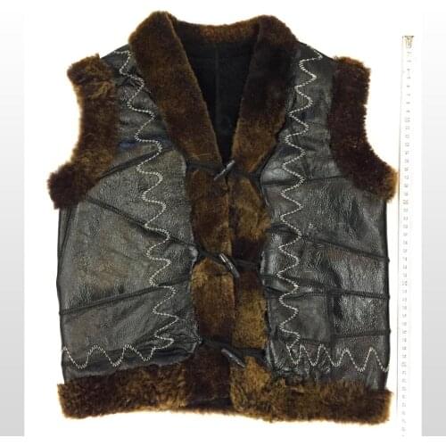 Kids Real Fur Vest Autumn Winter Warm Vaist Childrens Outerwear One Size Vaistcoats