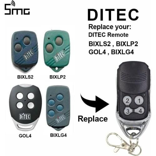 DITEC GOL4 BIXLG4 BIXLP2 BIXLS2 433.92MHz remote control gate garage door DITEC rolling code command DITEC garage door opener