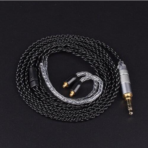 Diy earphone wire single crystal copper silver plated cable mmcx ue900 se535 im50 ie80 0.78mm 0.75mm