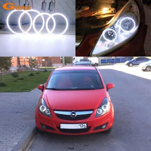 For Opel Vauxhall Corsa D 2006 2007 2008 2009 2010 2011 pre Facelift Excellent Ultra bright COB led angel eyes halo rings