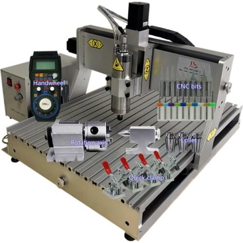 LY CNC 6090 4Axis Wood Router 1.5KW 2.2KW USB Port Metal Engraving Milling Machine Aluminum Carving with Ball Screw Limit Switch