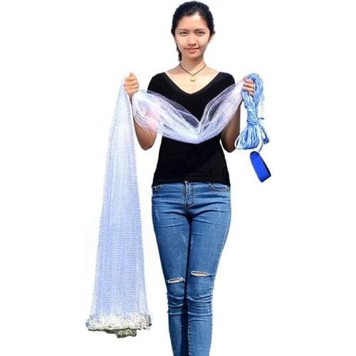 Finefish Cast Net 2.4M-7.2M Hand Cast Net Mesh High Quality Nylon American Style Fishing Network Sport Throw Fishing Net