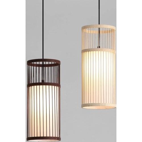 Chinese Hand Knitted Bamboo Art Pendant Lights Restaurant Loft Hanging Pendant Lamp Home Decor Bamboo Led Light Fixtures