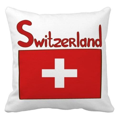 Switzerland National Flag Red Pattern Throw Pillow Square Cover