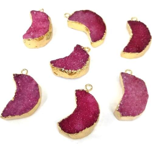 Natural Stone Quartz Pendants Crystal Cluster Double hole connector for Jewelry Making DIY Necklace Accessorie 15X25mm