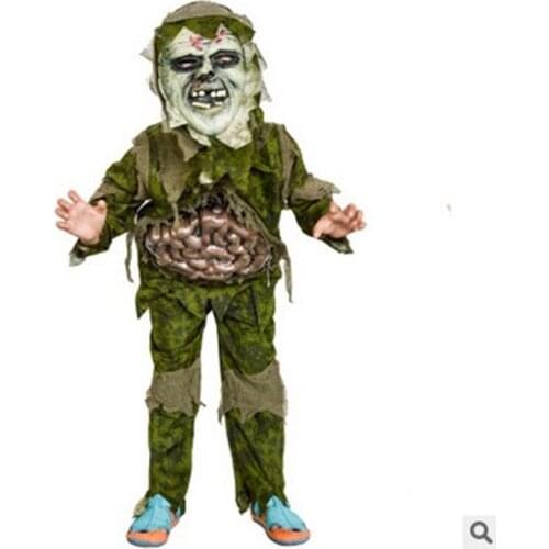 M-XL Fantasia Boys Kids Movie zombie walking dead Cosplay Disfraces Dead Alive Vampire Costume Halloween Costumes for Children