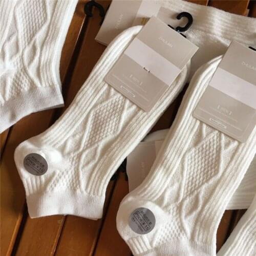 10 Pairs/Men Cotton Quality Solid Color Short Socks Man Japanese Jacquard Casual Breathable Boat Socks Summer Male White Socks