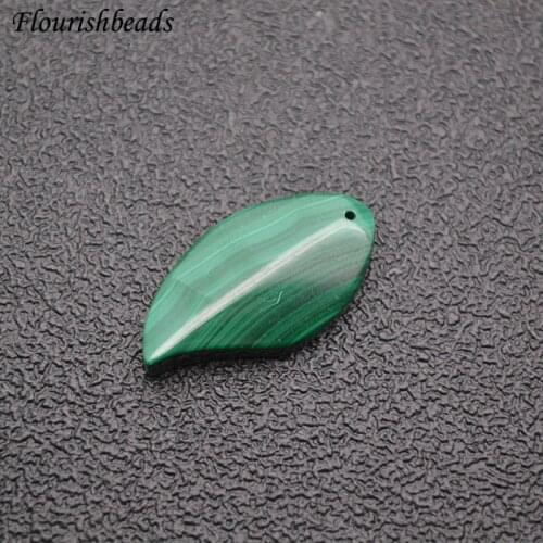 New Arrival Leaf Shape Natural Malachite Pendant Gemstone Materials Fine Jewelry Necklace Earrings Makings DIY Supplies