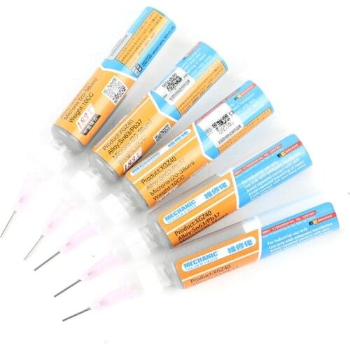 Free Shipping 5pcs/lot MECHANIC Solder Paste XG-Z40 Solder Flux For BGA Repairing + Needle+ Piston