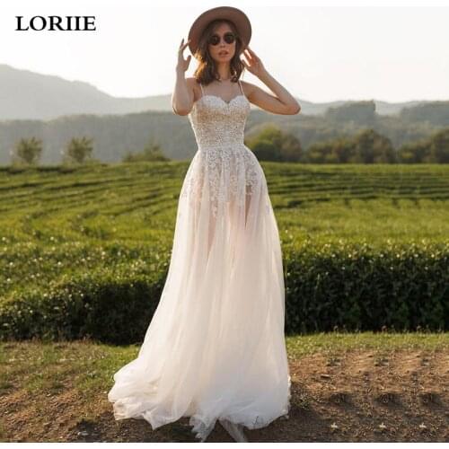LORIE New Arrival Sweetheart Wedding Dresses A Line Spaghetti Straps Boho Bride dresses Vestidos De Novia Country Wedding Gown