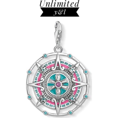 Star Round Mayan Calendar Charm Pendant for Bracelet Necklace Women 925 Sterling Silver Thomas Style Good Luck Fashion Jewelry