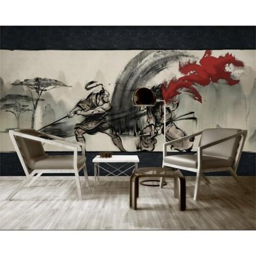 Custom mural 3d new Chinese samurai duel landscape restaurant tooling Обои background wall living room bedroom hotel wallpaper