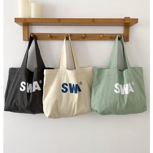 Hot Style Large Capacity Canvas Bag High Quality Shoulder Bags Casual Style Student Daily BagsLadies Eco Shopping Bags