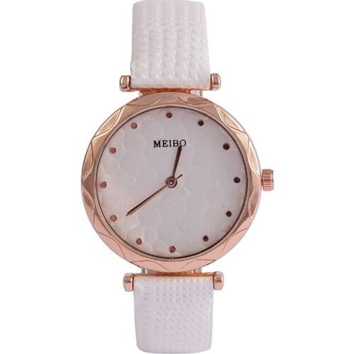 Simple ladies watch casual fashion round gradient dial leather strap watch temperament female accessories gift watch 2019 new