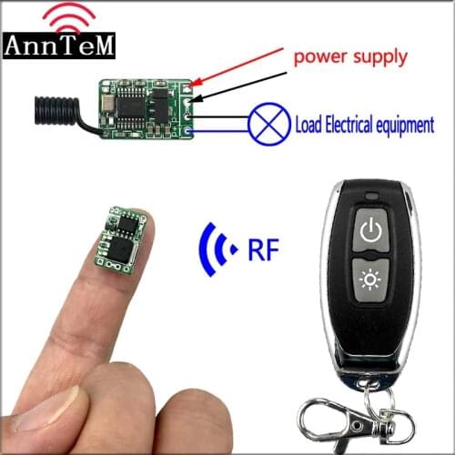 Anntem RF 1CH Mini DC3.5V 9v To 12V 433mhz Remote Control Switch Controller Wireless Control Module Battery Power Switch Module