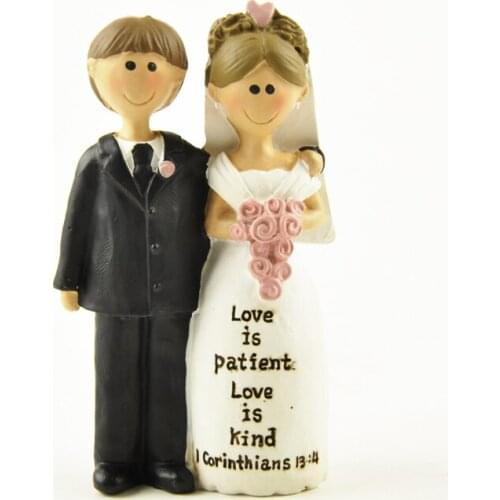 Wedding Decoration Cake Topper Accessories Couples Bride and Groom Figurines Marriage Holy Ceremony Gift Vintage Home Decor