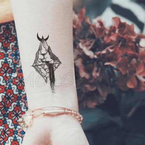 Tattoo Sticker rock mountain moon crescent planet triangle Water Transfer Temporary Fake tatto flash tatoo for kid girl men