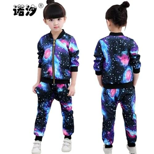 Baby girls spring clothes 1-7T children long sleeve zipper jacket+pants girls Baseball uniform kids clothes girls tops+trousers