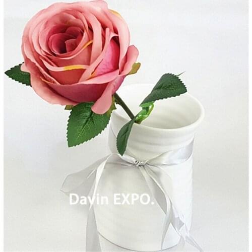 High Quality European Artificial Flowers Rose Floral Bouquet Simulation Flannel Fake Flowers Home Decor Wedding Party Decoration