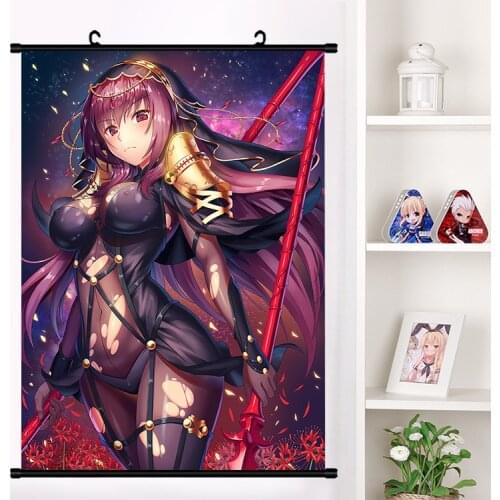 Japanese Anime Game Fate/Grand Order Scathach Wall Scroll Mural Poster Cartoon Wall Hanging Poster Home Decor Collection Art