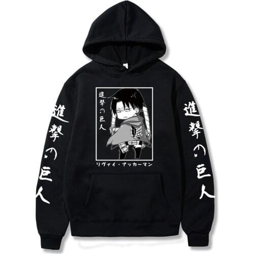 Japanese Attack on Titan Hoodie Harajuku Anime Graphic Hoodie Sweatshirt Unisex Male