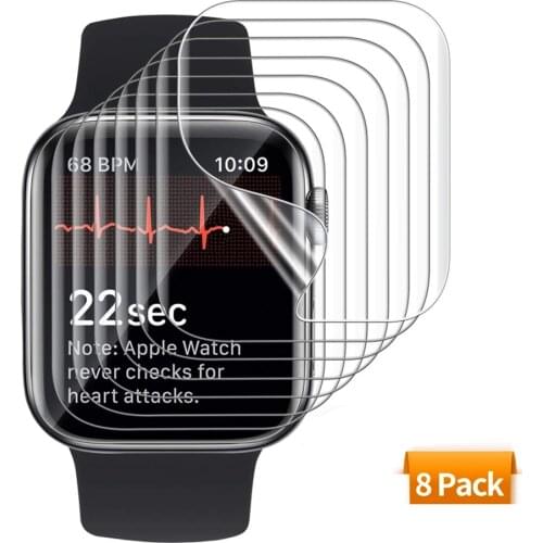 Screen Protector for Apple Watch Film 44mm 40mm 42mm 38mm Coverage Bubble-Free Anti-Scratch Flexible TPU Clear Cover for iWatch