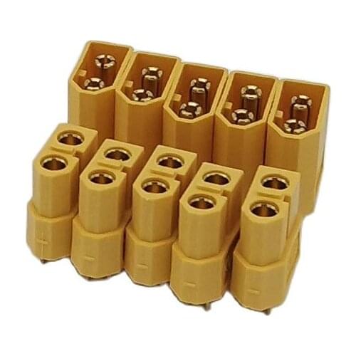 10pcs/lot High Quality Gold plated XT60 XT-60 Yellow Battery Connector For RC Lipo Battery
