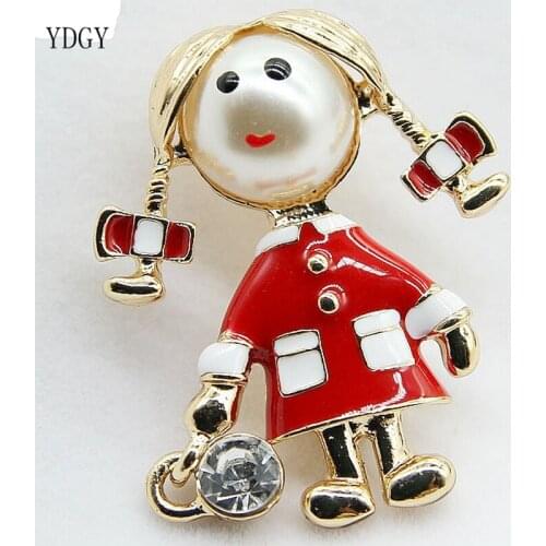 YDGY Lady Brooch Red Enamel Pins Handbag Girl Fashion Jewelry Cute Brooches for Women