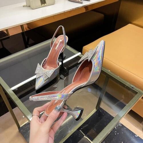 Star style Crystal Butterfly Transparent Women Pumps Jelly Office Lady Shoes Summer Slingbacks High heels Wedding Bridal Shoes