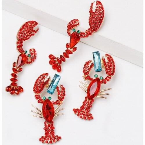 New Design Fashion Women Bohemian Acrylic Resin Geometric Ocean Lobster Stud Earrings Jewelry Gift Earrings for Women